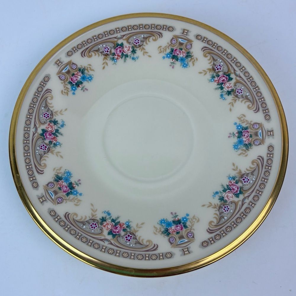 Versailles by Lenox Saucer with Gold and Floral Design Made in USA